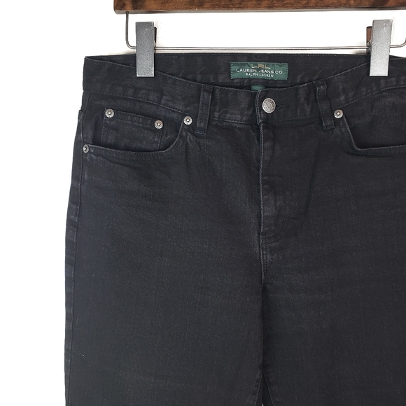 LAUREN RALPH LAUREN Women's Black Wash Classic Bootcut Stretchy Jeans Size: 10 - Picture 2 of 6